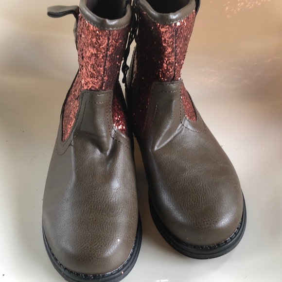 Jessica Carlyle girls brown rose gold glitter boot - Picture 4 of 7